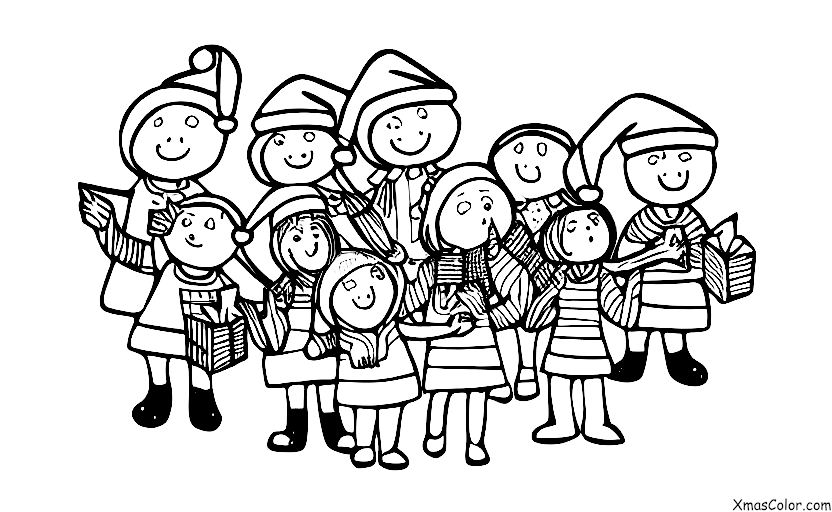 Noël / Choeur de Noël: Un groupe de personnes chantant des chants de Noël dans une église
