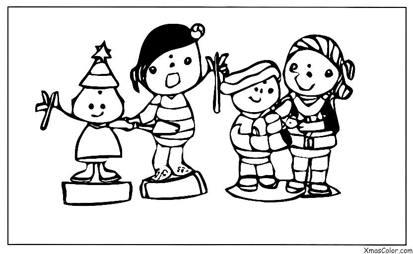 Noël / Choisir et couper un sapin de Noël: La famille abat le sapin de Noël