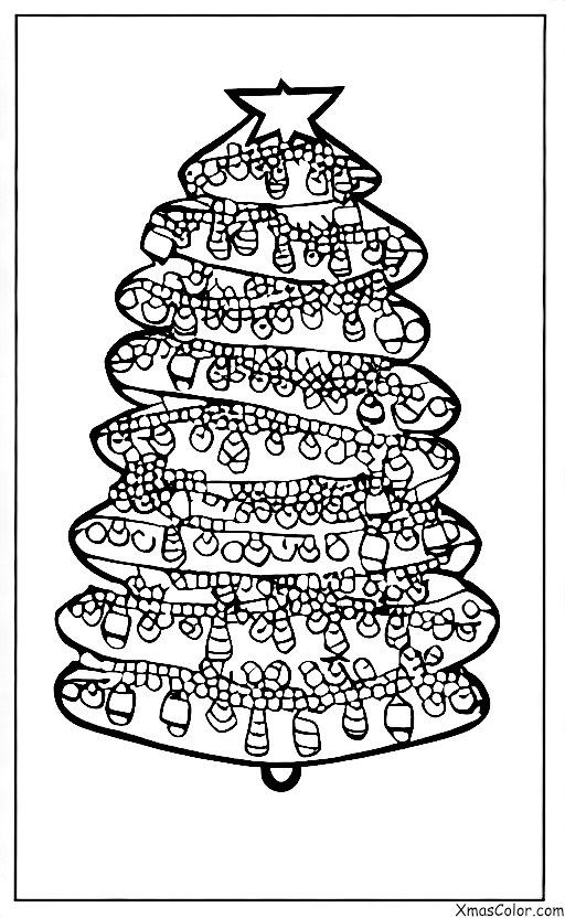Noël / Cloches de Noël: Cloches de Noël suspendues à un sapin de Noël