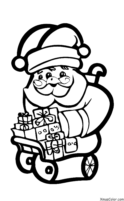 Noël / Cloches de traîneau: Père Noël et son traîneau