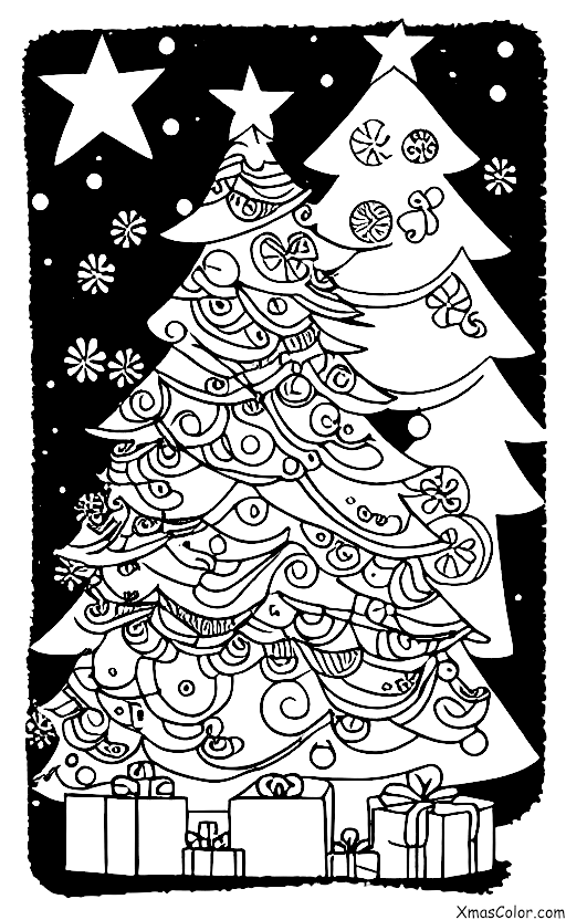 Noël / Compteur de Noël: Compte à rebours de Noël avec un sapin de Noël