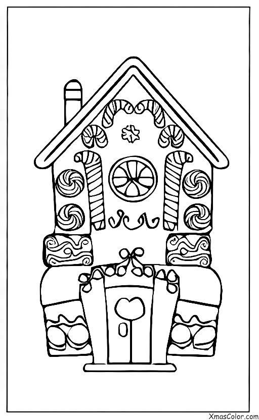 Noël / Construire des maisons de pain d'épices: Maison en pain d'épice dans la neige