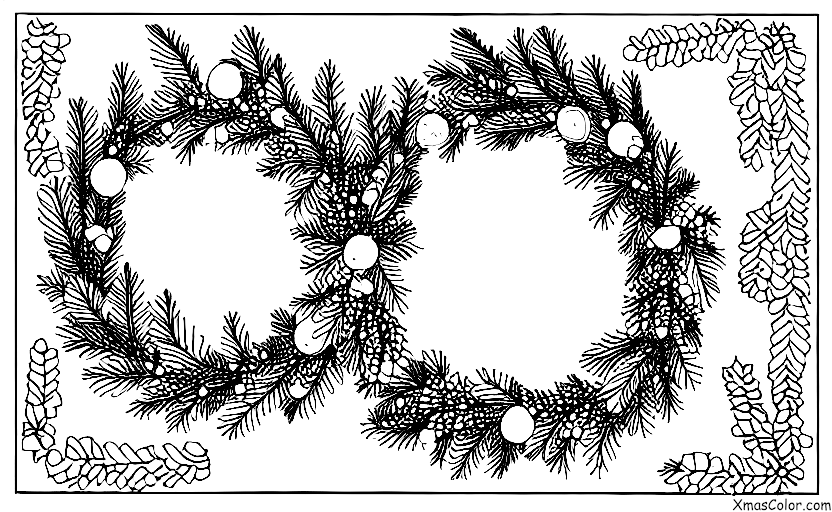 Noël / Couronnes de Noël: Couronne de feuillage simple