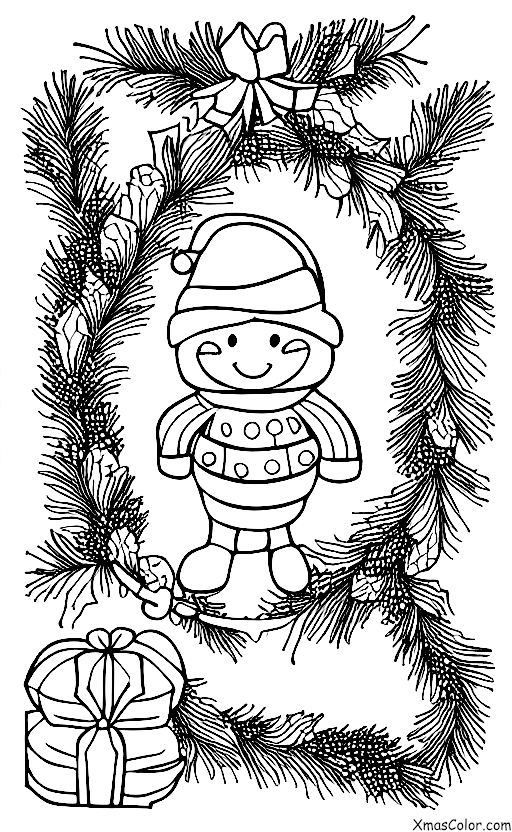 Noël / Couronnes de Noël: Couronne décorée avec des ornements
