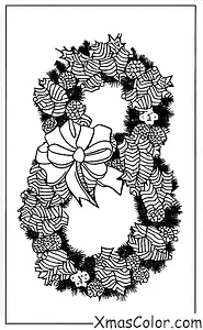 Noël / Couronnes de Noël: Couronne ornée de rubans