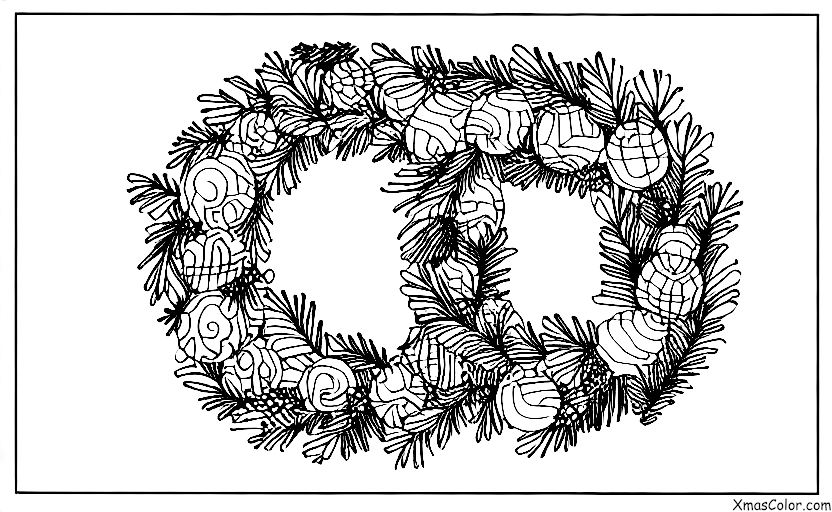 Noël / Couronnes de Noël: Couronne rustique faite de matériaux naturels