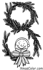 Noël / Couronnes de Noël: Un simple couronnement vert avec un nœud rouge
