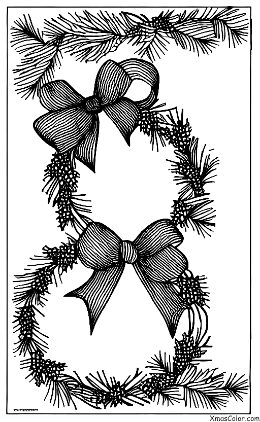Noël / Couronnes de Noël: Une couronne de Noël avec un cadeau au centre