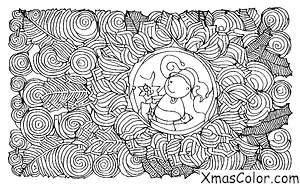 Noël / Couronnes de Noël: Une couronne de Noël avec un rayon de lumière éclairant dessus
