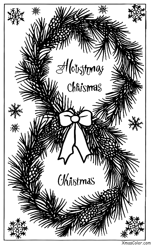 Noël / Couronnes de Noël: une couronne traditionnelle avec un message de Noël