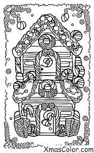 Noël / Couronnes: Couronne de Noël avec une maison en pain d'épices
