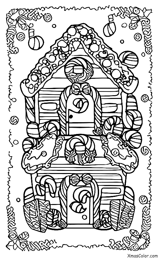 Noël / Couronnes: Couronne de Noël avec une maison en pain d'épices
