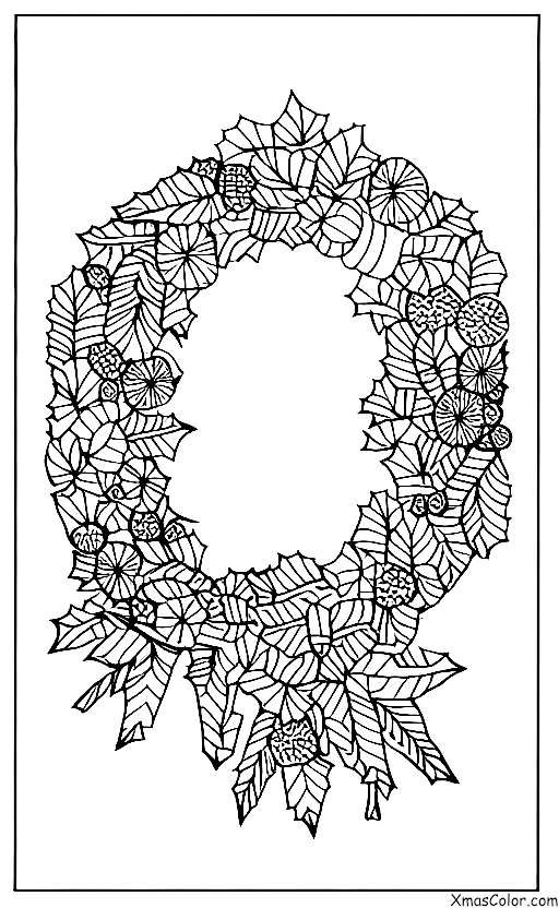 Noël / Couronnes: Guirlande de Noël avec un cadeau