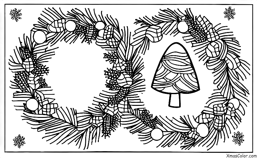 Noël / Couronnes: Guirlande de Noël avec un sapin