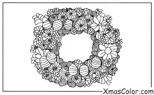 Noël / Couronnes: Un sapin fait de différentes fleurs de couleurs