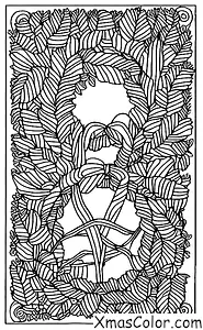 Noël / Couronnes: Une couronne traditionnelle composée de feuilles et de branches d'une plante toujours verte