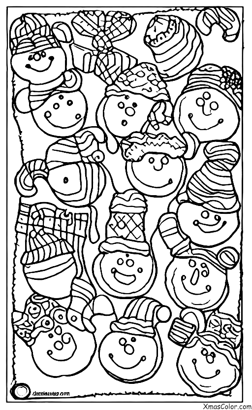 Noël / Décoration de biscuits de Noël: Biscuits bonhommes de neige