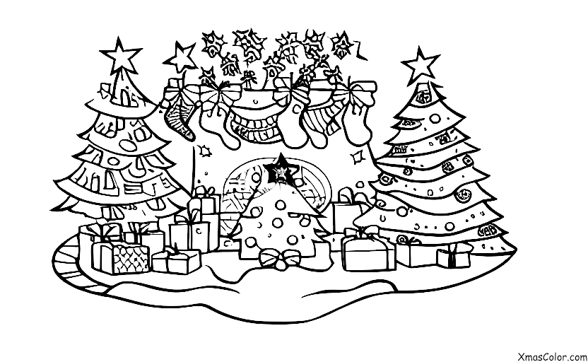 Noël / Décoration de Sapin de Noël: L'arbre de Noël décoré et illuminé