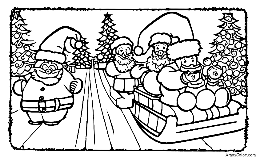 Noël / Défilés de Noël: Le Père Noël en tête de la parade