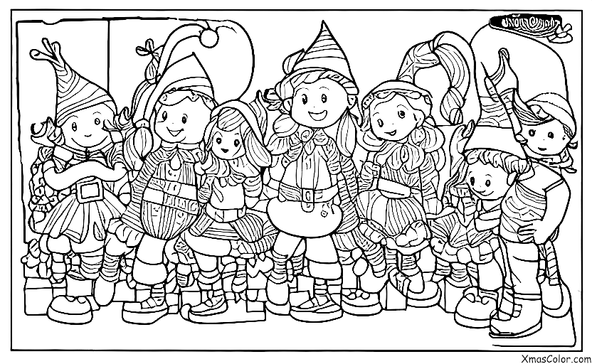 Noël / Défilés de Noël: Un char avec des lutins