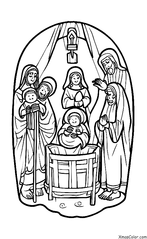 Noël / Défilés de Noël: Un char avec une crèche
