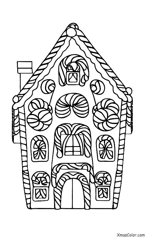Noël / Défilés de Noël: Une chariot en forme de maison de pain d'épices gigantesque