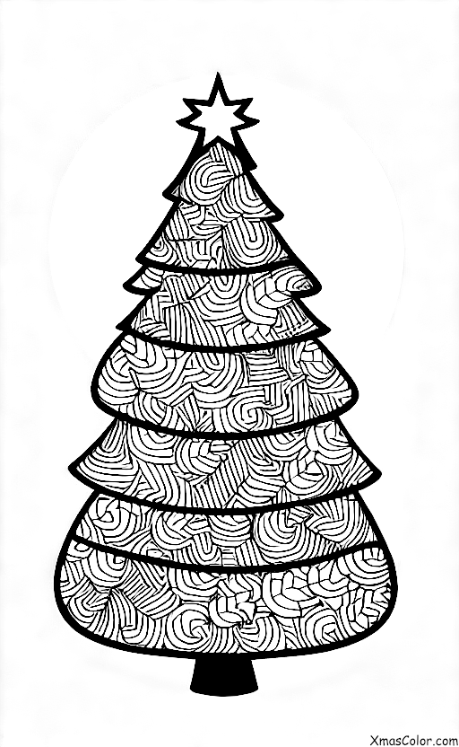 Noël / Differentes manières de décorer un sapin de Noël: Un sapin de Noël décoré de rubans