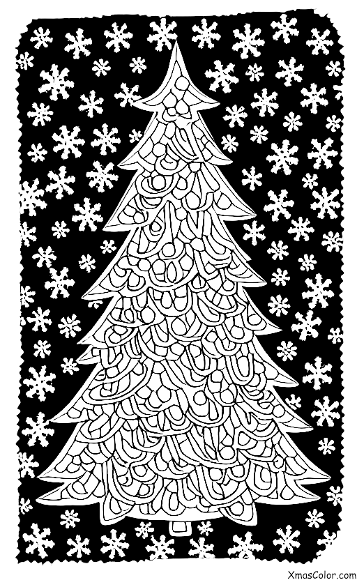 Noël / Differentes manières de décorer un sapin de Noël: Un sapin de Noël en flocon de neige