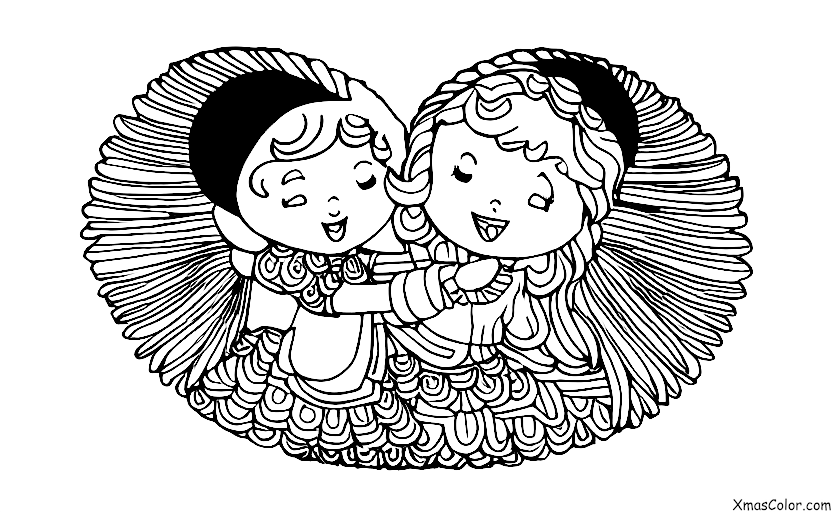Noël / Écoute! Les anges annoncent: Un ange chantant sur un nuage