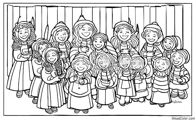 Noël / Écoute! Les anges annoncent: Un groupe de chanteurs de Noël