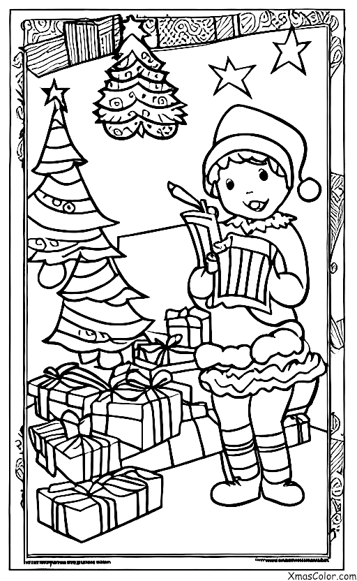 Noël / Écrire des lettres à papa Noël: Un enfant écrit une lettre à Papa Noël