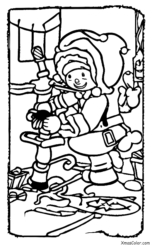 Noël / Elfe de Noël: Lutin de Noël fabrique des jouets