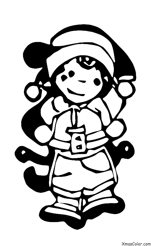 Noël / Elfe de Noël: Lutin de Noël volant sur sa baguette magique