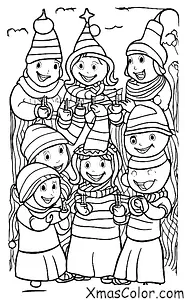 Noël / Enfants: Enfants qui chantent des cantiques de Noël