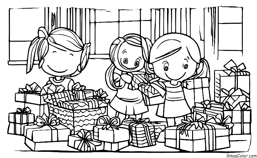 Noël / Enfants: Un enfant ouvrant ses cadeaux le matin de Noël