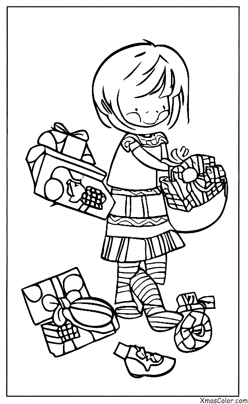 Noël / Enfants: Un enfant qui joue avec ses nouveaux jouets