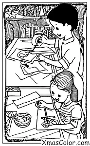 Noël / Envoyer des cartes de Noël: Un enfant qui adresse une carte de Noël