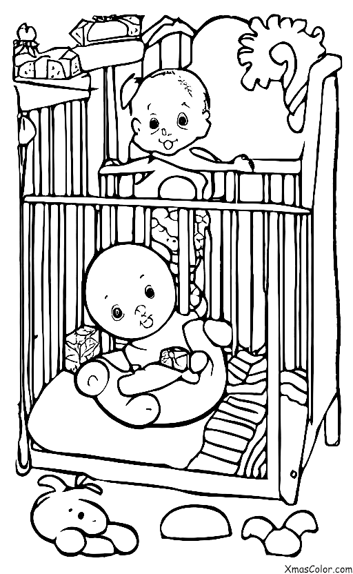 Noël / Espoir: Un bébé dormant paisiblement dans son lit