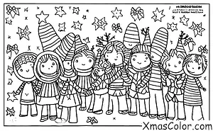 Noël / Esprit de Noël: Un groupe d'amis faisant du choeur ensemble