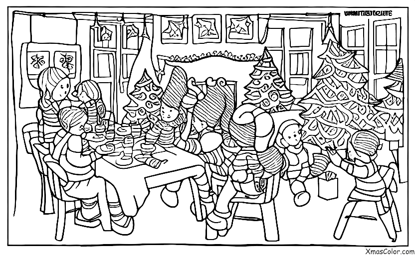 Noël / Fêtes des vacances: Fête des vacances au restaurant