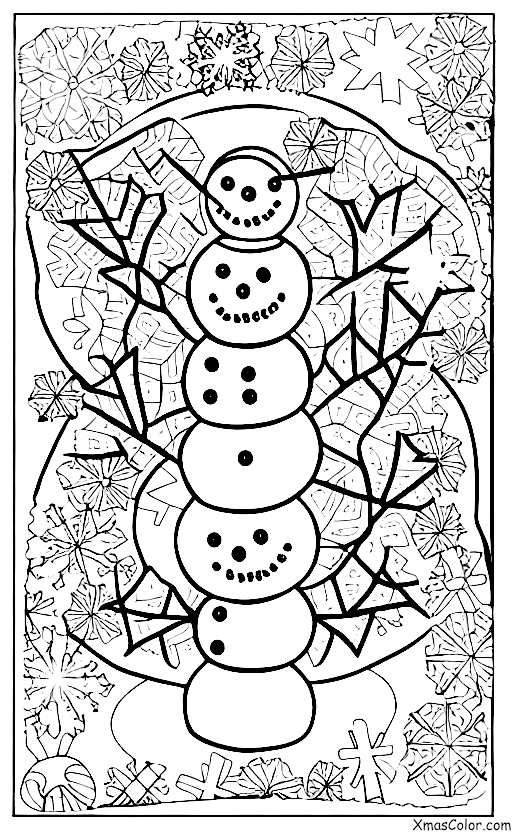 Noël / Flocons de neige: Un groupe de flocons de neige formant un bonhomme de neige
