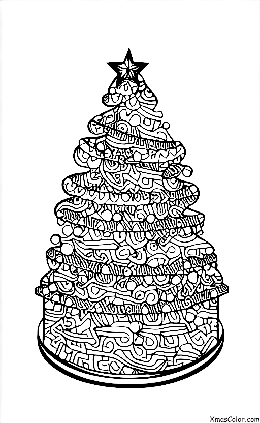 Noël / Gâteau de Noël: Un gâteau de Noël en forme de sapin de Noël