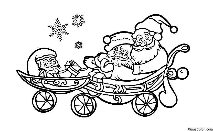 Noël / Gui: Papa Noël dans son traîneau