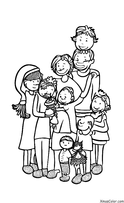 Noël / Gui: Une famille sous le gui