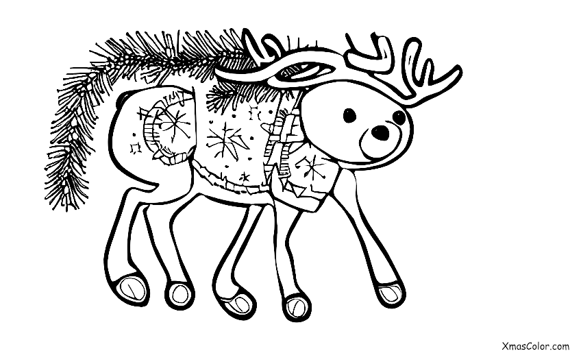 Noël / Guirlandes de Noël: Un renne illuminé