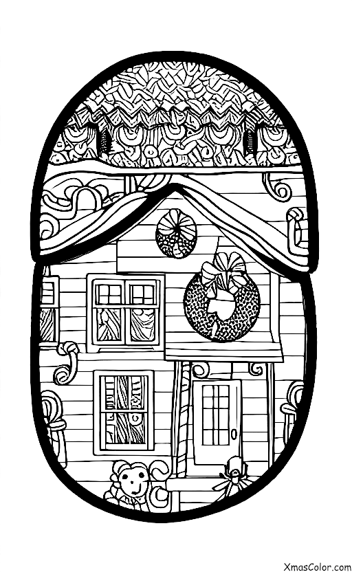 Noël / Guirlandes de Noël: Une maison avec des guirlandes de Noël