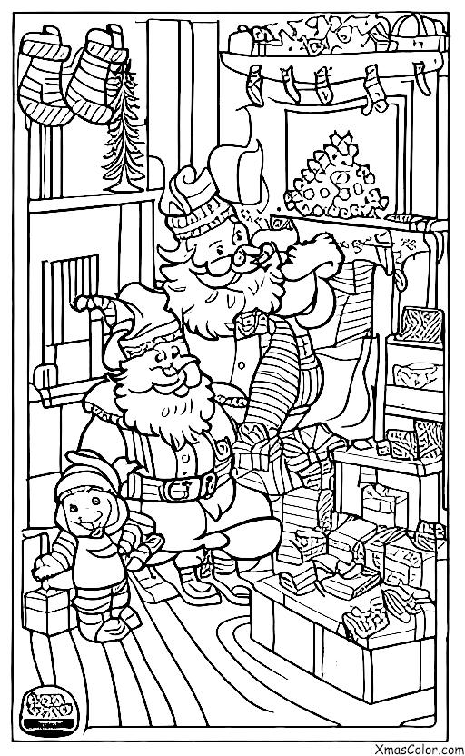 Noël / Habillez les salles: Père Noël dans son atelier