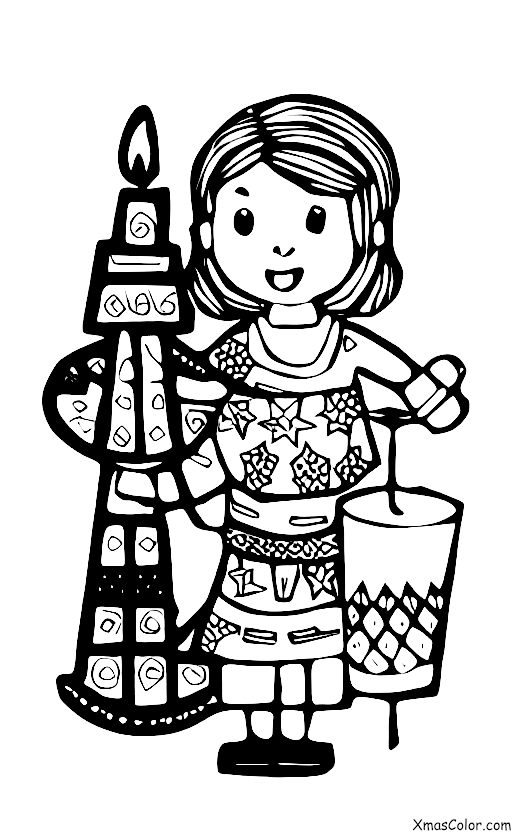 Noël / Hanoukka: Un enfant qui allume la Hanoukka