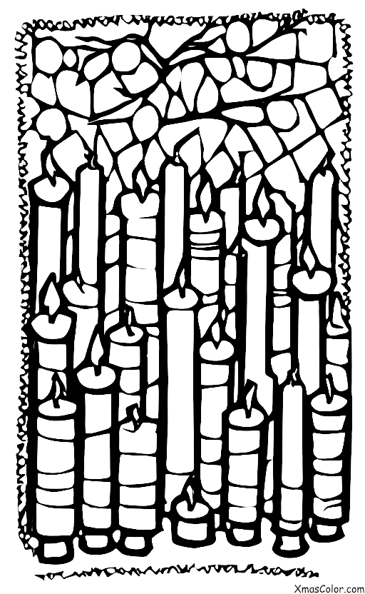 Noël / Hanoukka: une menorah avec huit bougies, une pour chaque nuit de Hanukkah