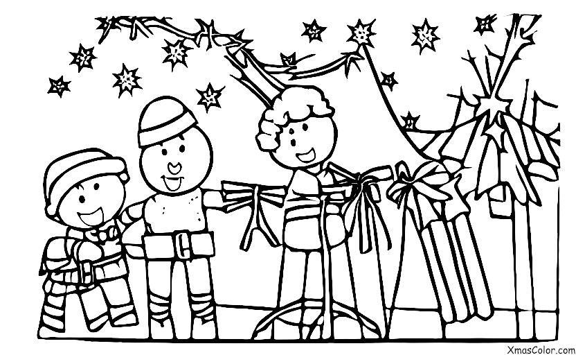 Noël / Installation de guirlandes de Noël: Une personne suspend des guirlandes de Noël toute seule
